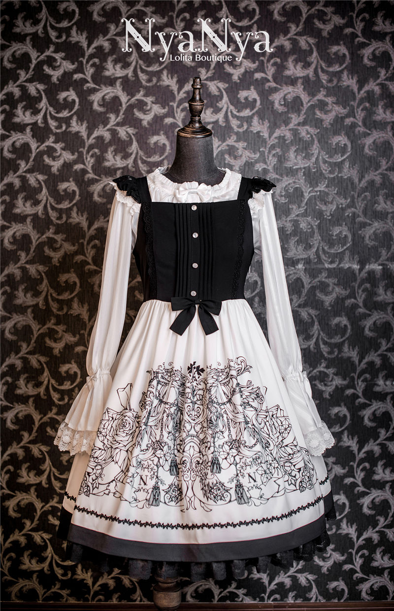 Rose Chandelier Printing Stitching Gothic Lolita JSK