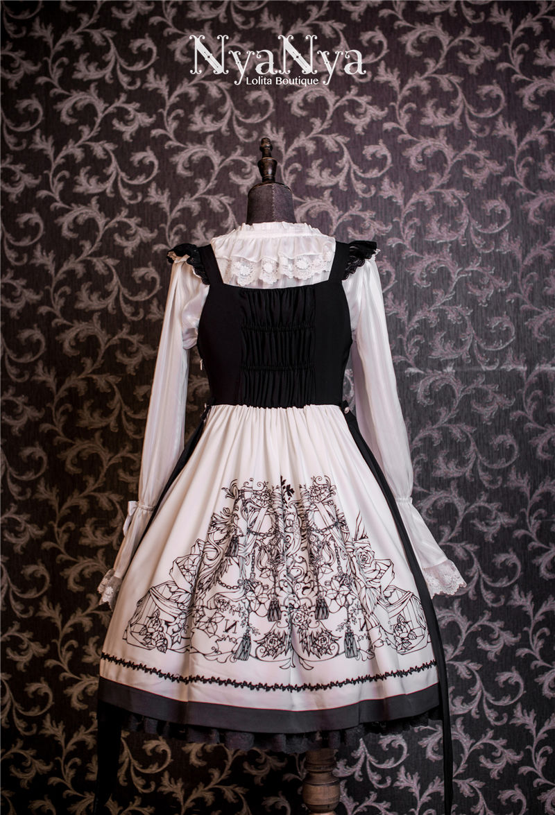 Rose Chandelier Printing Stitching Gothic Lolita JSK