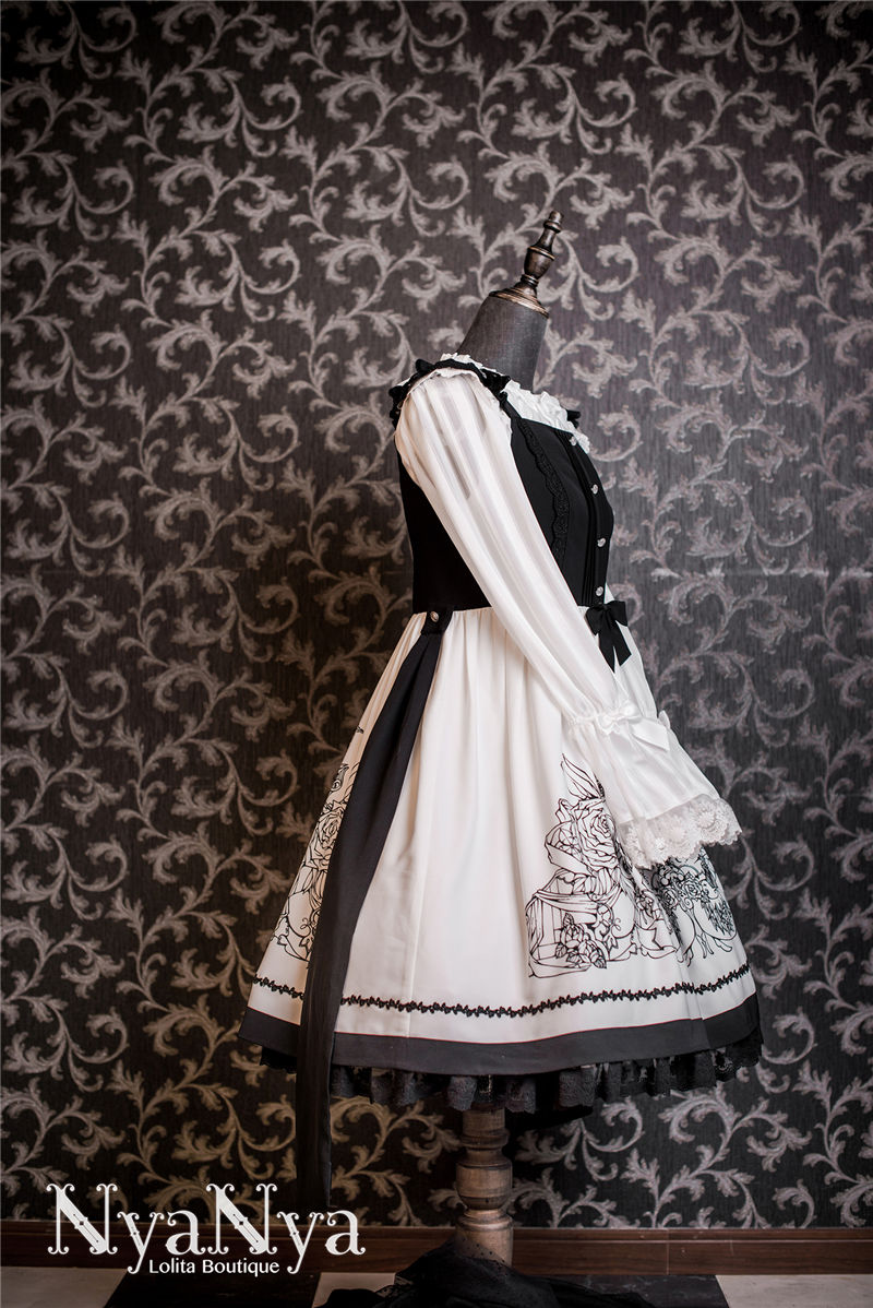 Rose Chandelier Printing Stitching Gothic Lolita JSK