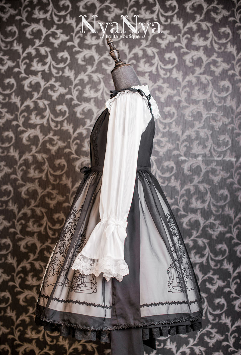 Rose Chandelier Printing Stitching Gothic Lolita JSK