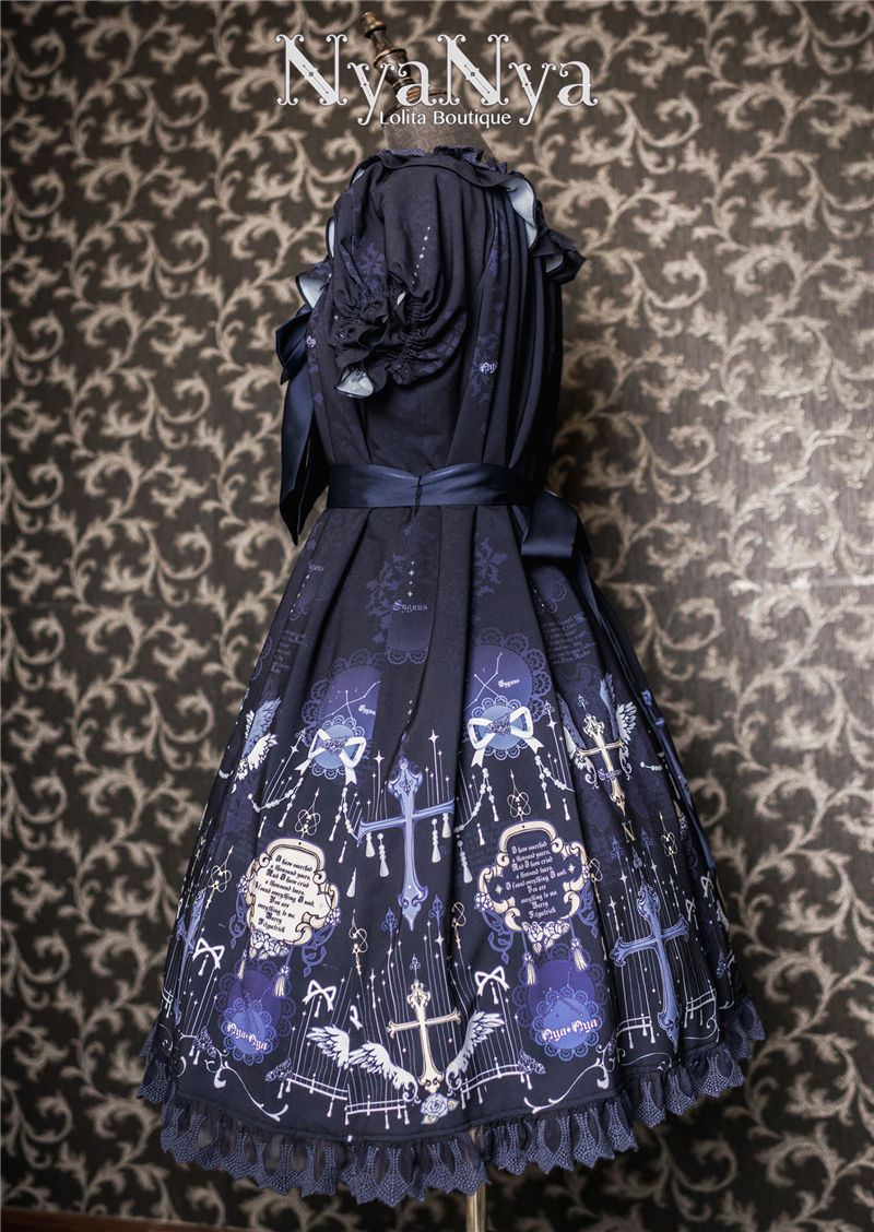 North Cross Stars Off Shoulder Bubble Sleeve Lolita OP