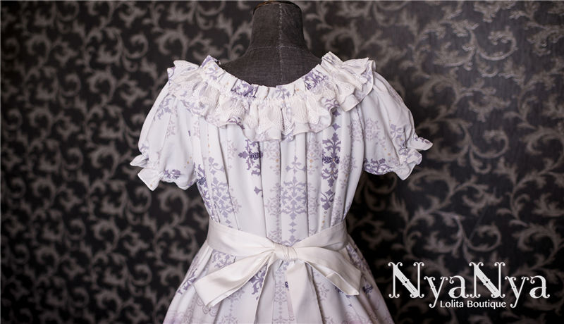 North Cross Stars Off Shoulder Bubble Sleeve Lolita OP