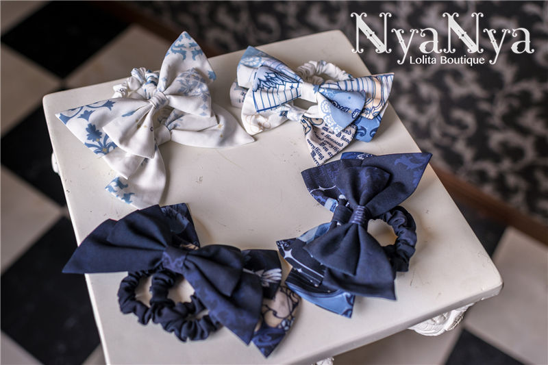 North Cross Stars Printing Bow Lolita Hair Loop