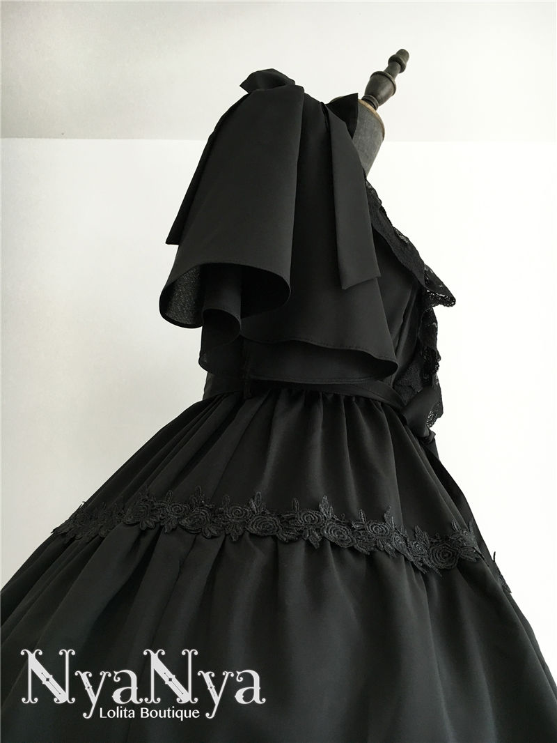 Solid Color Chiffon Dawn And Moon Four Meters Sweep Short Sleeve Lolita OP