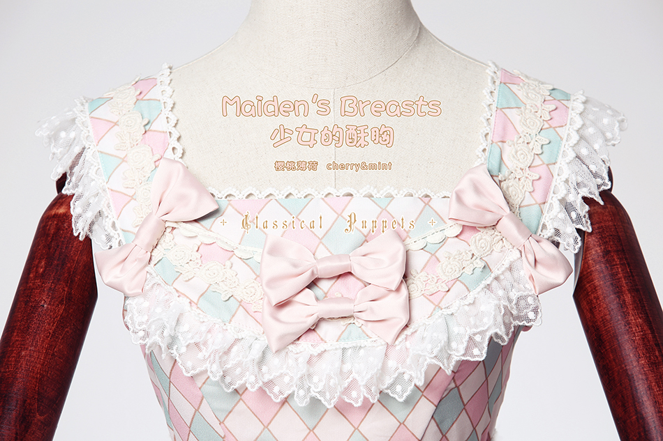 Chiffon Maidens Breasts Strap High Waist Lolita JSK