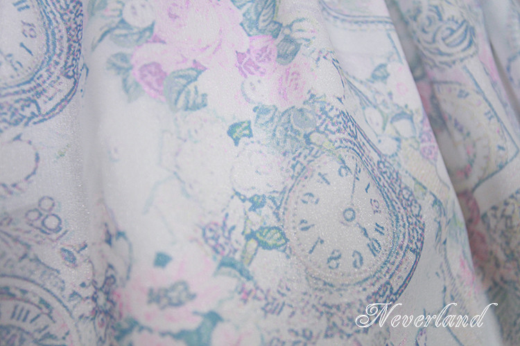 Antique Clock Chiffon Tailored Lolita Printed JSK