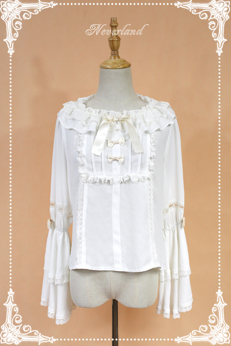 Chiffon Elector Double Sleeve Round Collar Lolita Blouse