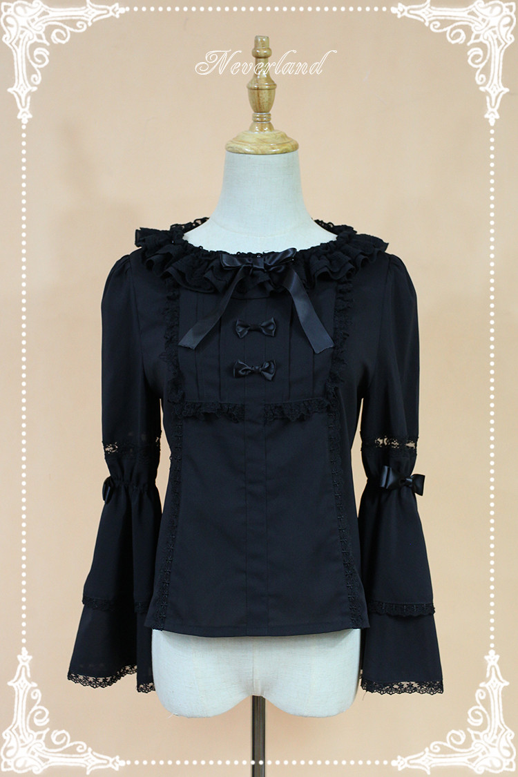 Chiffon Elector Double Sleeve Round Collar Lolita Blouse