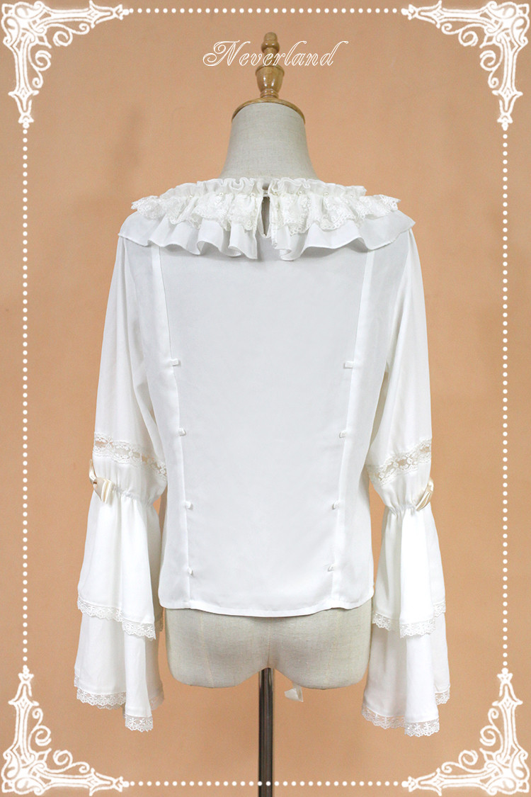 Chiffon Elector Double Sleeve Round Collar Lolita Blouse