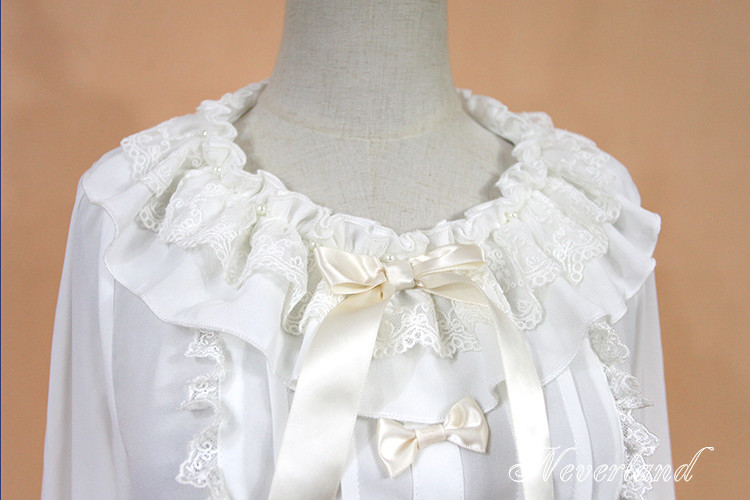 Chiffon Elector Double Sleeve Round Collar Lolita Blouse