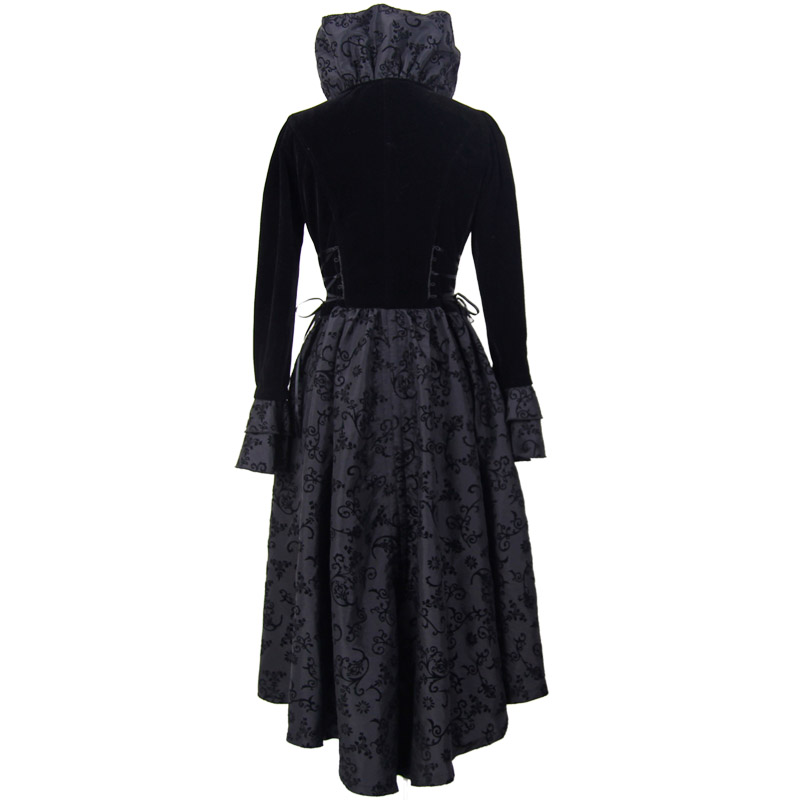 Black Punk Fashion Vintage Slim Windbreaker Dress