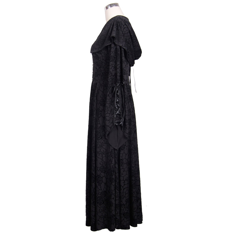 Steampunk Female Priest Slim Gothic Hooded Dress