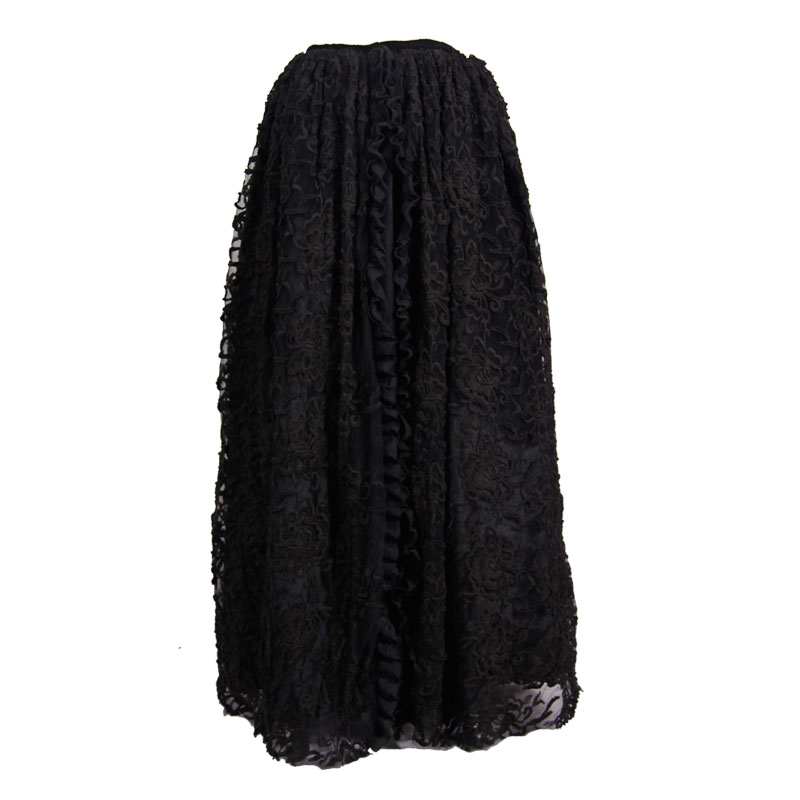 Black Lace Gothic Long Skirt