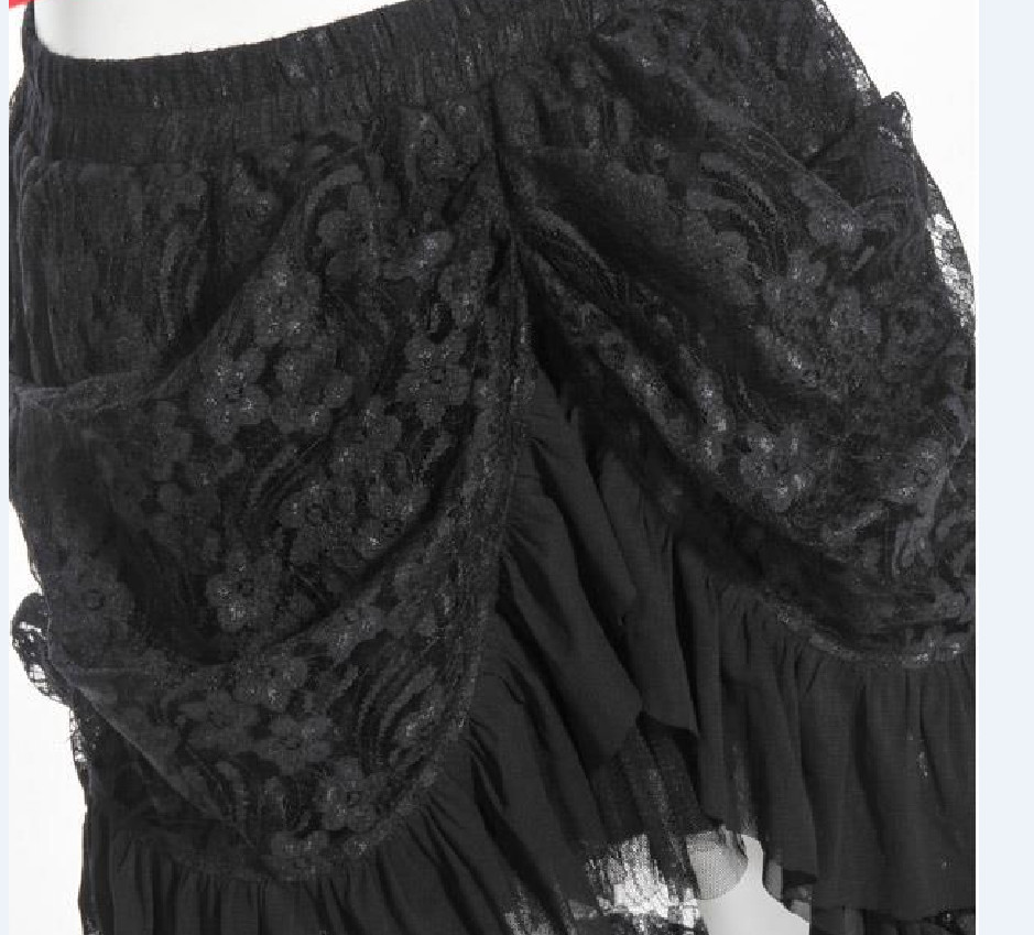 Black High-low Lace Steampunk Skirt