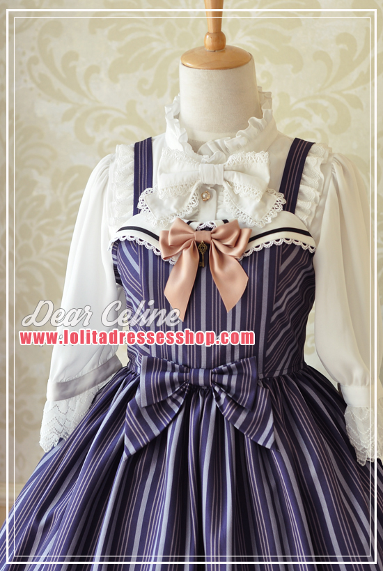 Claude College Stripe Lolita Suspender Dress