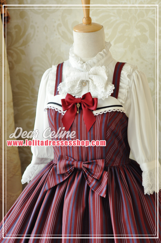 Claude College Stripe Lolita Suspender Dress