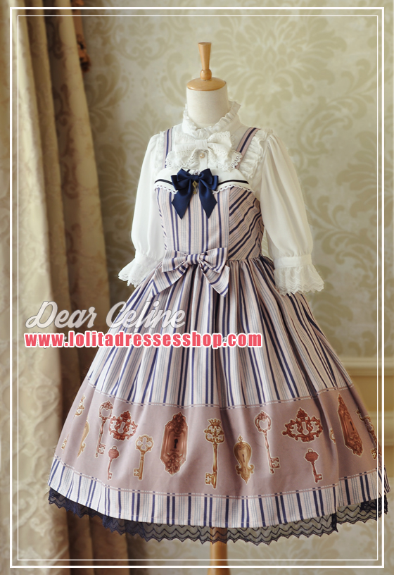 Claude College Stripe Lolita Suspender Dress