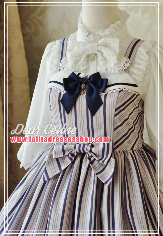 Claude College Stripe Lolita Suspender Dress