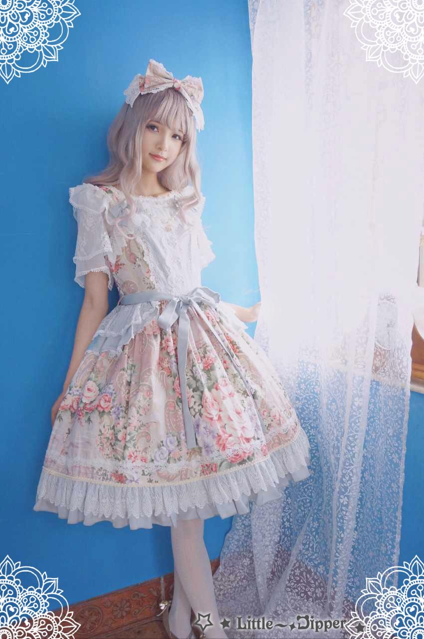 Rose Lake Flower Wall Lolita Dress