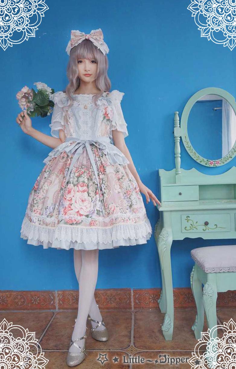 Rose Lake Flower Wall Lolita Dress