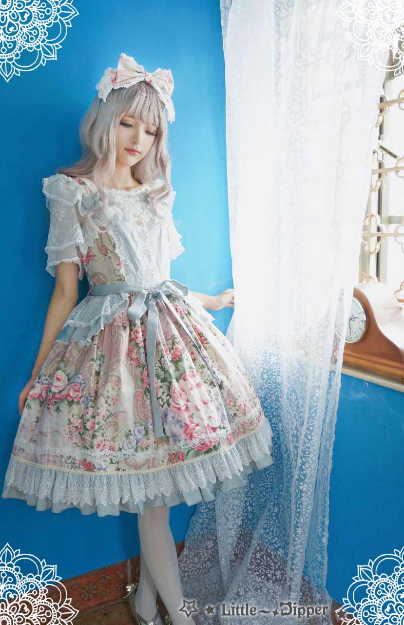 Rose Lake Flower Wall Lolita Dress