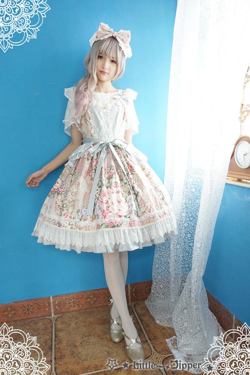 Rose Lake Flower Wall Lolita Dress