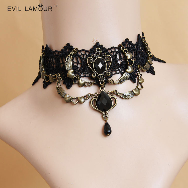 Gothic Punk Heart-shaped Lace Lolita Necklace