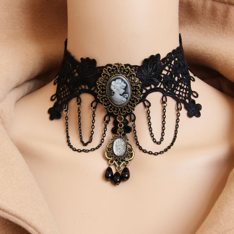 Gothic Christmas Day Ball Pearl Lace Lolita Necklace