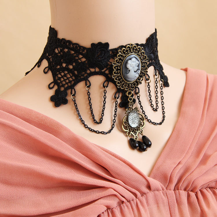 Gothic Christmas Day Ball Pearl Lace Lolita Necklace