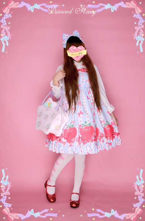 Cute Strawberry Lolita Lace Strap Dress