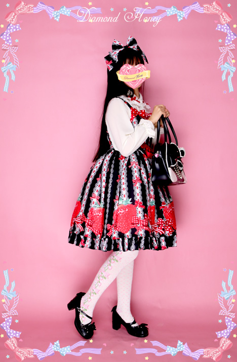 Cute Strawberry Lolita Lace Strap Dress