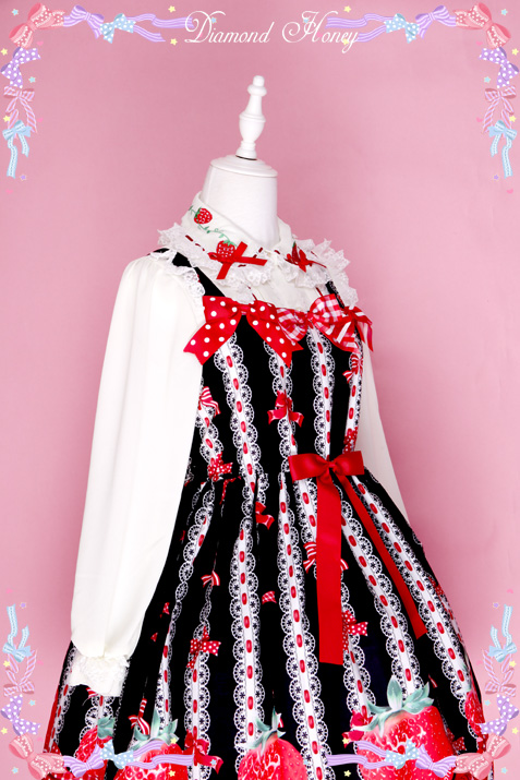 Cute Strawberry Lolita Lace Strap Dress