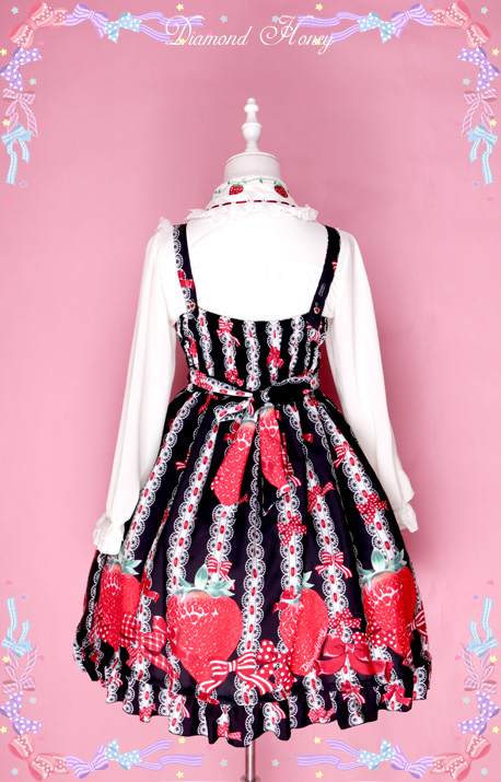 Cute Strawberry Lolita Lace Strap Dress