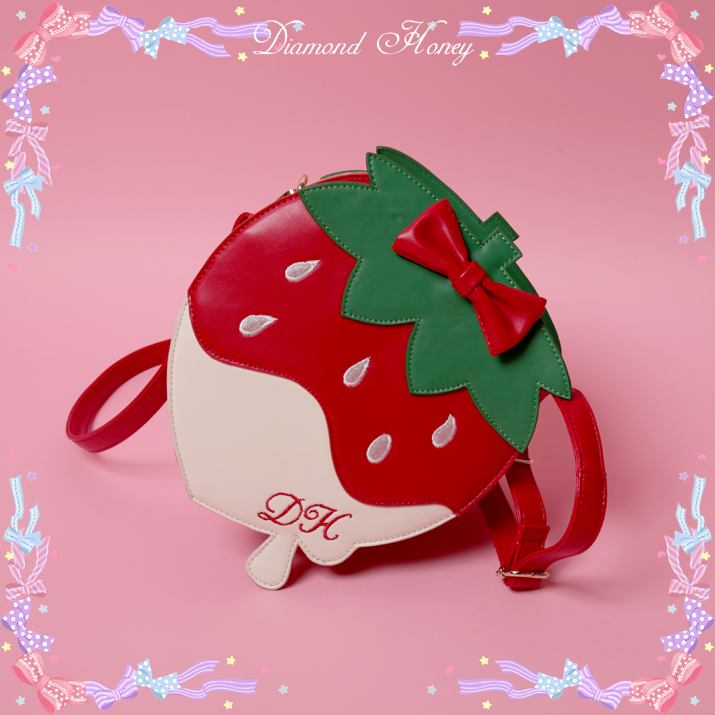 Strawberry Cream Lolita Cute Embroidered Diagonal Package