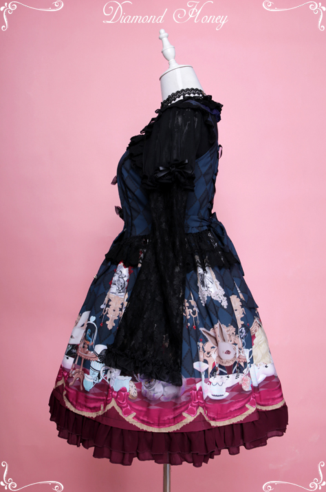 Alice Tea Party Gothic Lolita Dress Dark Fairy Alice Hat Dress JSK