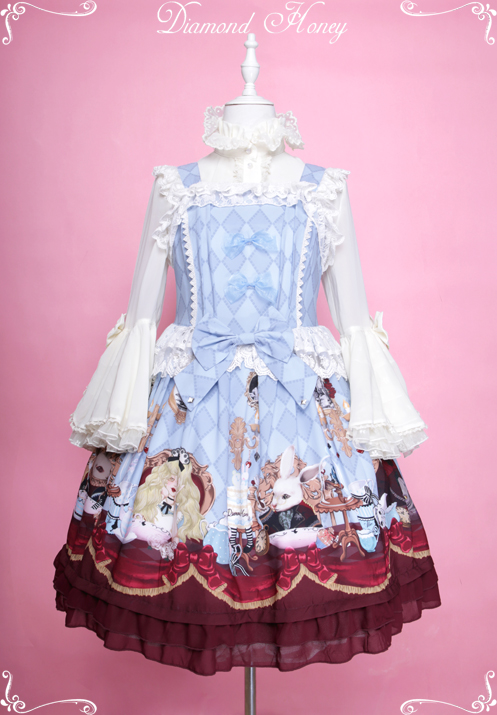 Alice Tea Party Gothic Lolita Dress Dark Fairy Alice Hat Dress JSK