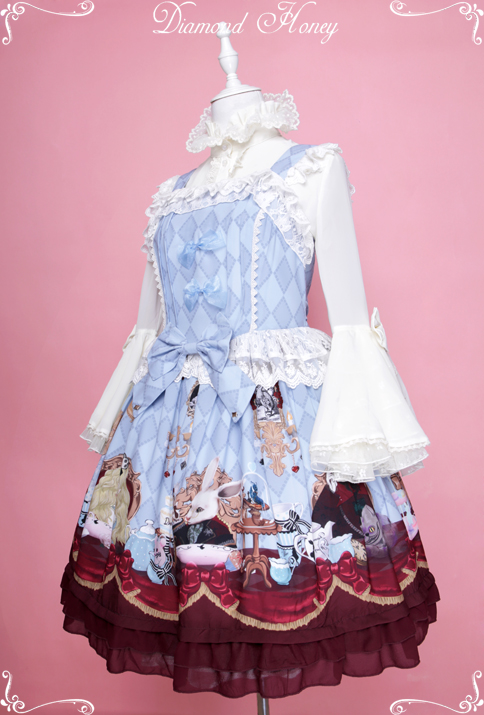 Alice Tea Party Gothic Lolita Dress Dark Fairy Alice Hat Dress JSK