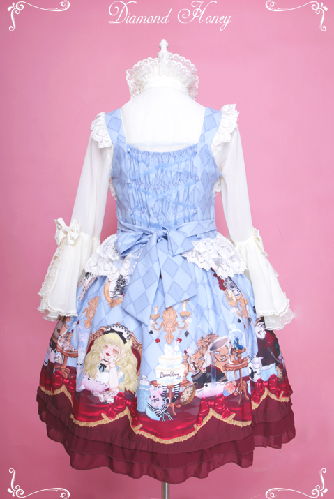 Alice Tea Party Gothic Lolita Dress Dark Fairy Alice Hat Dress JSK