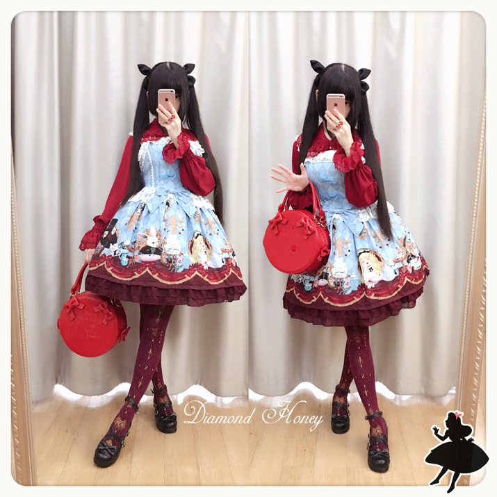 Alice Tea Party Gothic Lolita Dress Dark Fairy Alice Hat Dress JSK