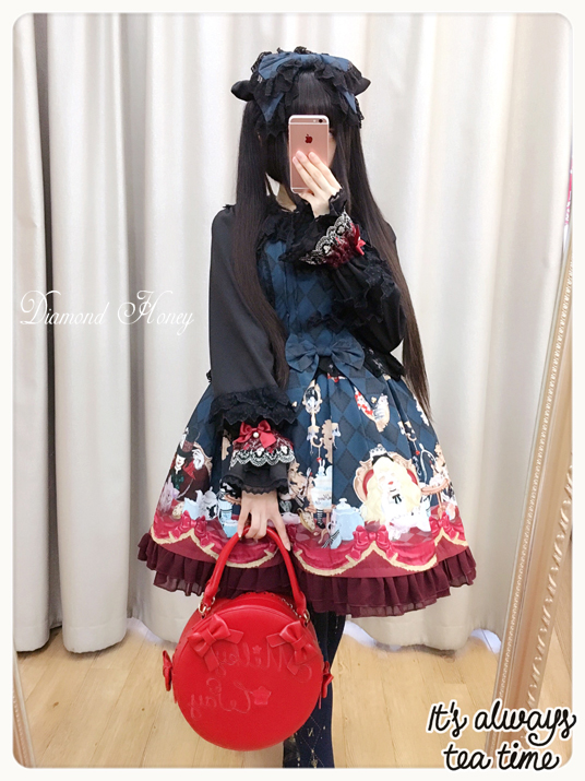 Alice Tea Party Gothic Lolita Dress Dark Fairy Alice Hat Dress JSK