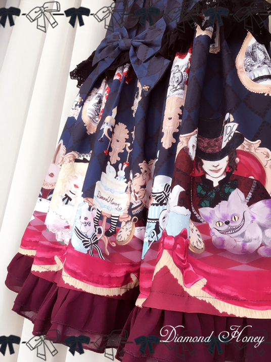 Alice Tea Party Gothic Lolita Dress Dark Fairy Alice Hat Dress JSK