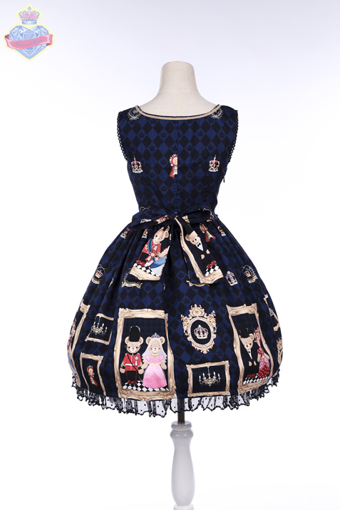 Royal Bear Cute Lolita Lace Draw Dress
