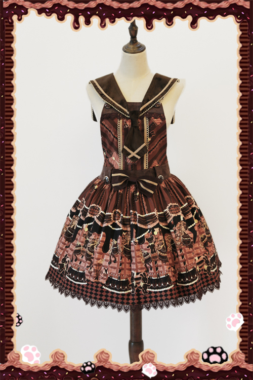 Chocolate Trojan Vintage Lolita Salopette