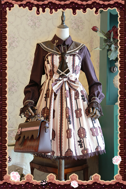 Chocolate Trojan Vintage Lolita Salopette