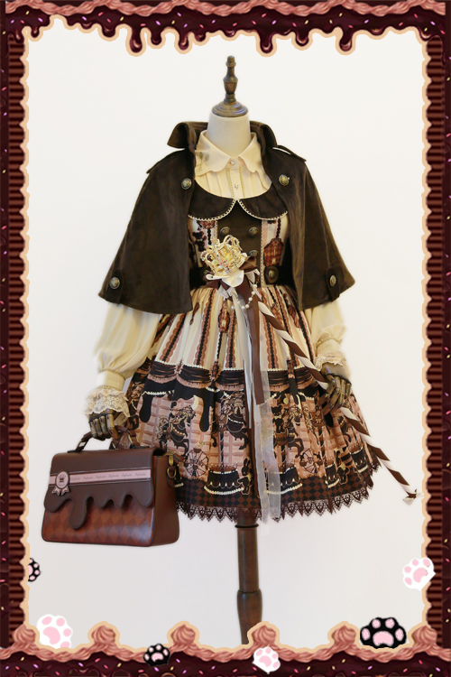 Chocolate Trojan Vintage Lolita Salopette