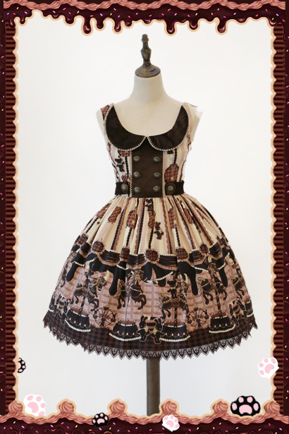 hocolate Trojan Vintage Lolita Normal Waist JSK Dress