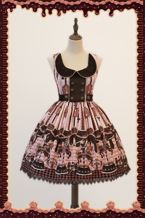 hocolate Trojan Vintage Lolita Normal Waist JSK Dress