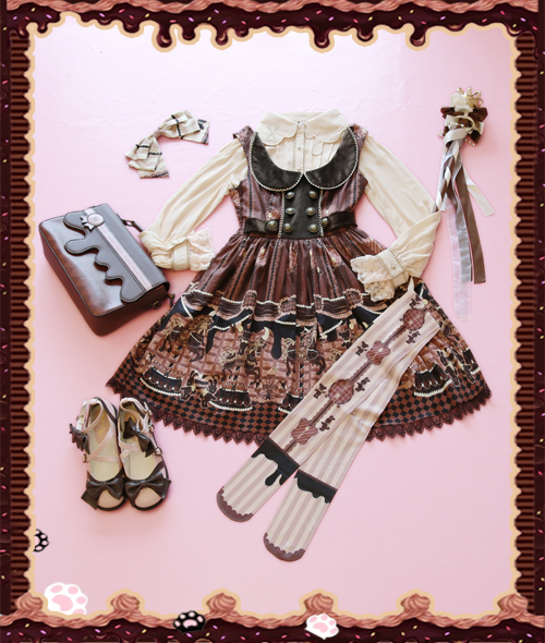 hocolate Trojan Vintage Lolita Normal Waist JSK Dress