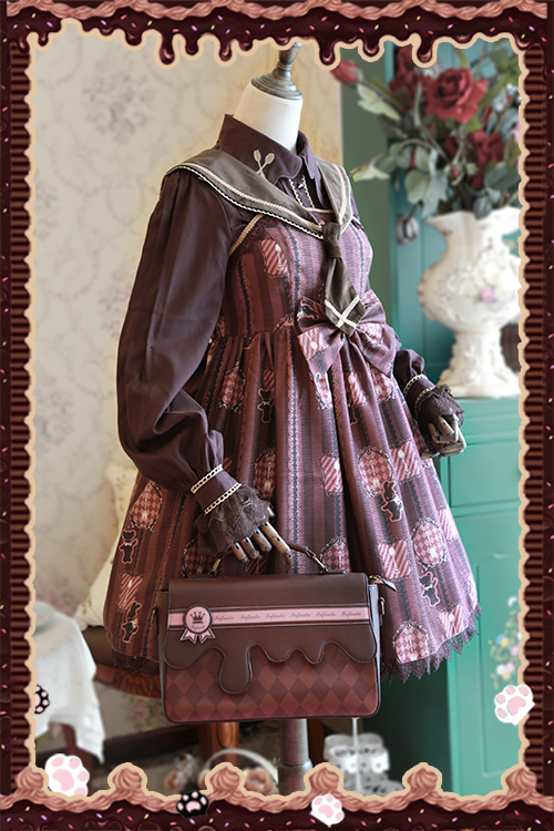 Chocolate Trojan Dailywear Version Mini Lolita Jumper Dress