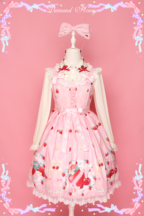 Diamond Honey - Sweet Cherry & Strawberry Lolita JSK Dress